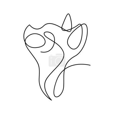 Illustration for Cat single Line icon design illustration template - Royalty Free Image
