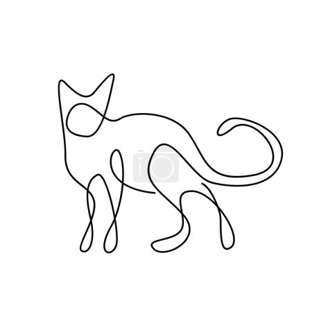 Téléchargez les illustrations : Modèle d'illustration de conception d'icône Cat Single Line - en licence libre de droit