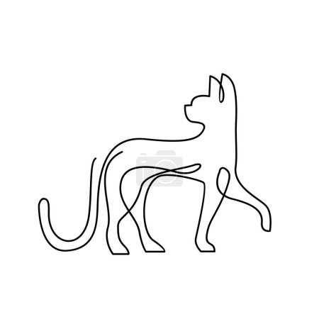 Ilustración de Plantilla de ilustración de diseño de icono de línea única Cat - Imagen libre de derechos