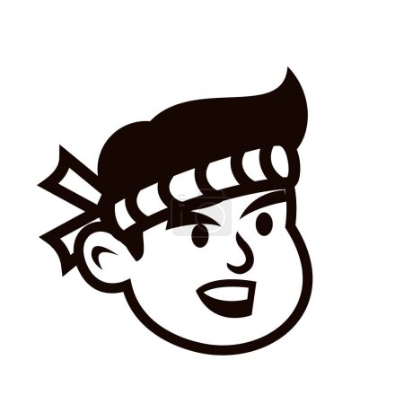 Téléchargez les illustrations : Chef Japon restaurant mascotte icône design illustration - en licence libre de droit