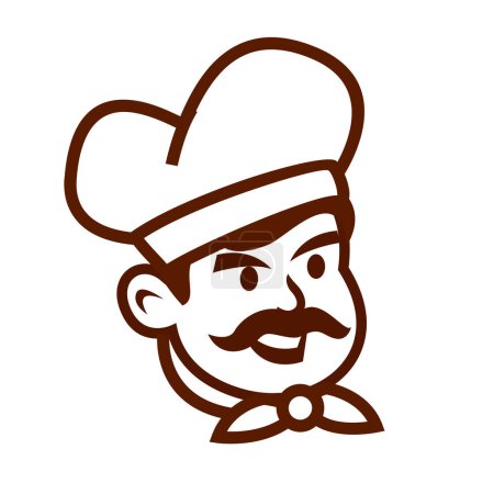 Illustration for Chef restaurant mascot icon design illustration - Royalty Free Image