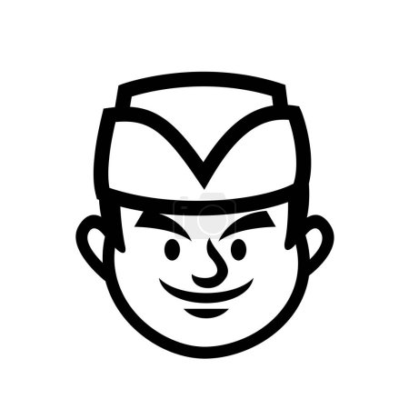 Illustration for Chef Japan restaurant mascot icon design illustration - Royalty Free Image