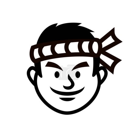 Illustration for Chef Japan restaurant mascot icon design illustration - Royalty Free Image