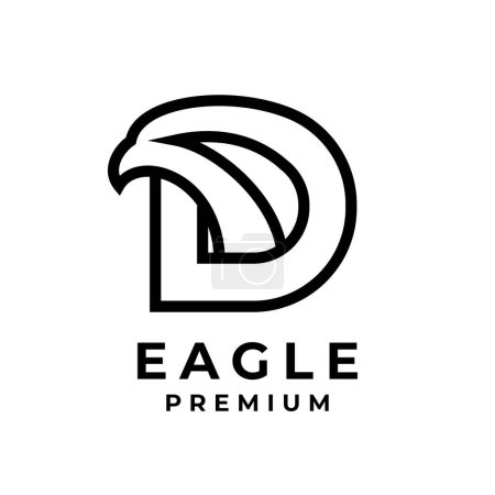 Illustration for D eagle letter icon design illustration - Royalty Free Image