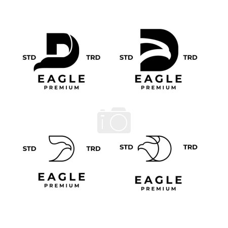 Téléchargez les illustrations : D eagle lettre set collection icône conception illustration - en licence libre de droit