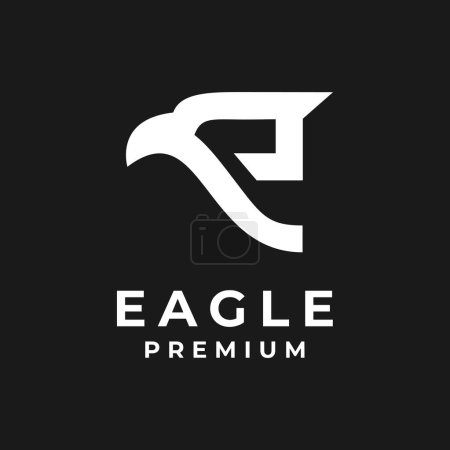 Illustration for E eagle letter icon design illustration - Royalty Free Image