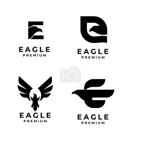 Illustration for E eagle letter set collection icon design illustration - Royalty Free Image