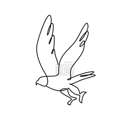 Téléchargez les illustrations : Falcon ligne unique logo icône conception illustration modèle - en licence libre de droit