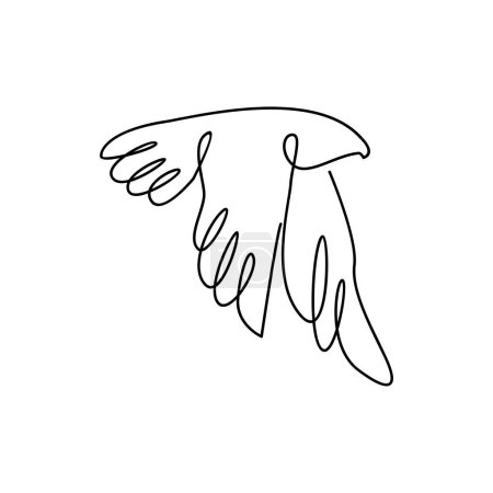 Ilustración de Plantilla de ilustración de diseño de icono de logotipo de línea única Falcon - Imagen libre de derechos