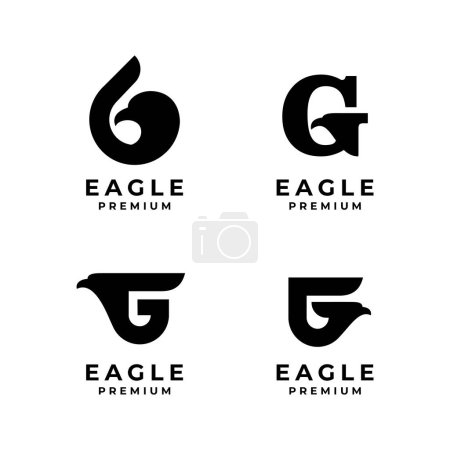 Téléchargez les illustrations : G eagle lettre set collection icône conception illustration modèle - en licence libre de droit