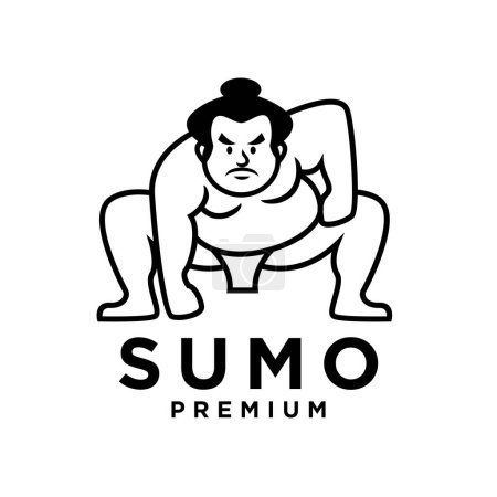 Ilustración de Sumo mascota icono diseño ilustración plantilla - Imagen libre de derechos
