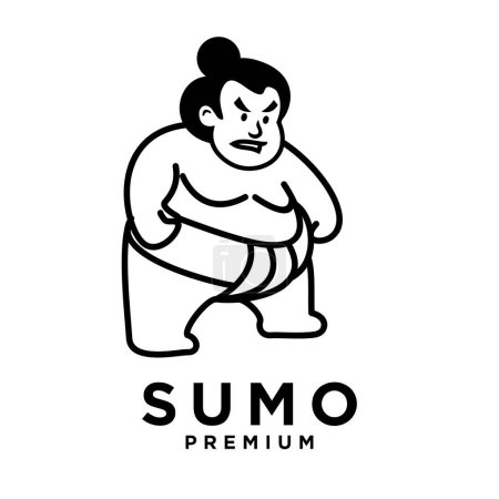 Ilustración de Sumo mascota icono diseño ilustración plantilla - Imagen libre de derechos