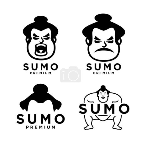 Téléchargez les illustrations : Sumo set collection mascotte icône conception illustration modèle - en licence libre de droit
