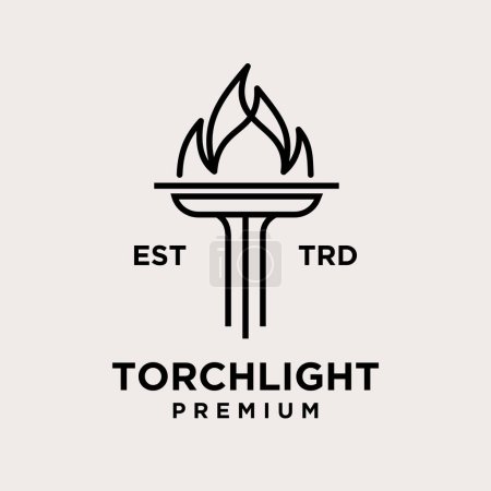 Illustration for Torch letter t icon design illustration Template - Royalty Free Image