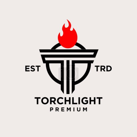 Illustration for Torch letter t icon design illustration Template - Royalty Free Image