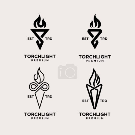 Illustration for Torch infinity set icon design illustration Template - Royalty Free Image