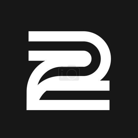 Ilustración de Dos 2 logotipo carta monograma mínimo diseño moderno plantilla - Imagen libre de derechos