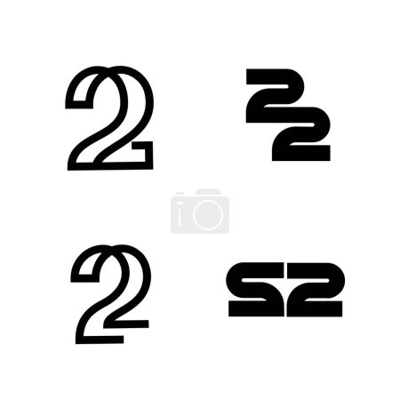 Illustration for 22 letter monogram logo icon design template set collection - Royalty Free Image