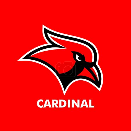 Téléchargez les illustrations : Modèle d'illustration de conception d'icône de mascotte cardinal - en licence libre de droit