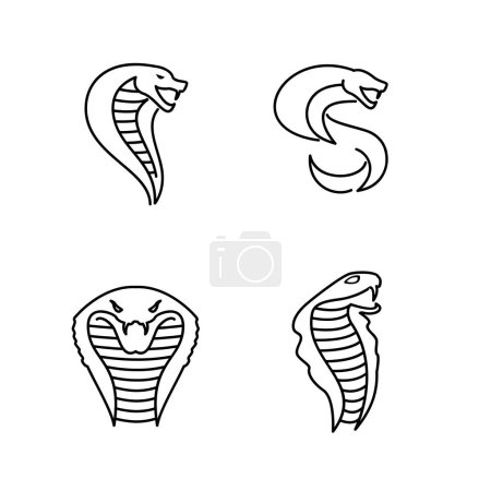 Téléchargez les illustrations : Cobra Snake icône design illustration set collection - en licence libre de droit