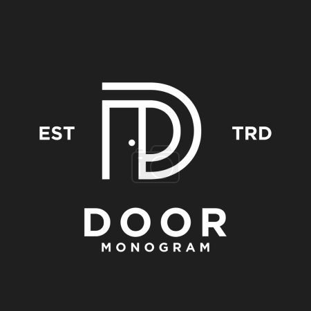 Illustration for Door letter monogram icon design template - Royalty Free Image
