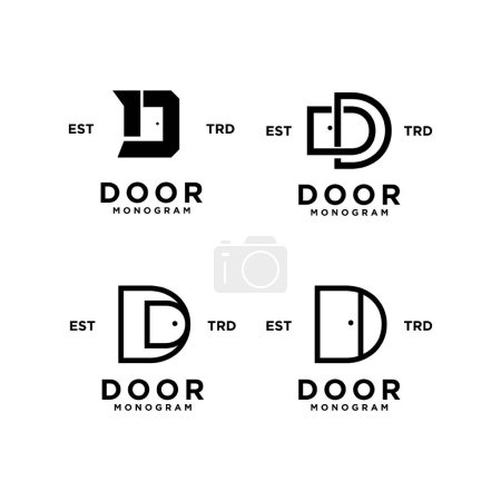 Illustration for Door letter monogram icon design template - Royalty Free Image