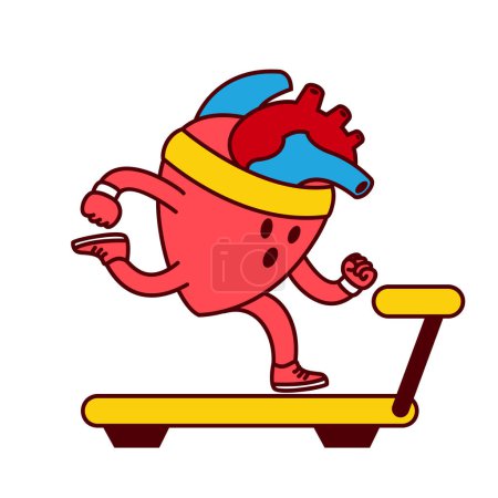Illustration for Hearth organ Cute workout mascot illustration template - Royalty Free Image