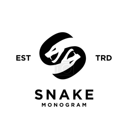 Téléchargez les illustrations : S Modèle de conception d'icône de lettre initiale de serpent - en licence libre de droit