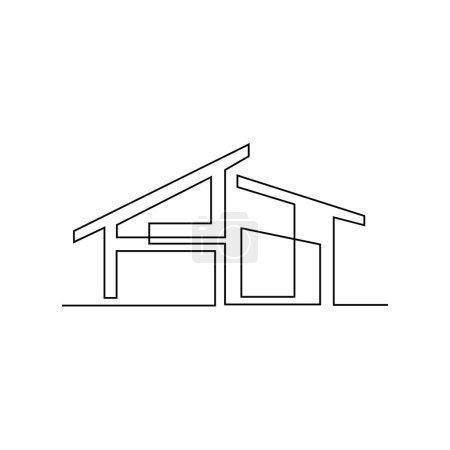 Illustration for Architecture house line illustration design template - Royalty Free Image