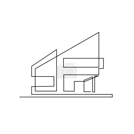 Ilustración de Arquitectura casa línea ilustración diseño plantilla - Imagen libre de derechos