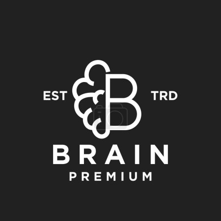Illustration for Brain B Letter icon design illustration template - Royalty Free Image