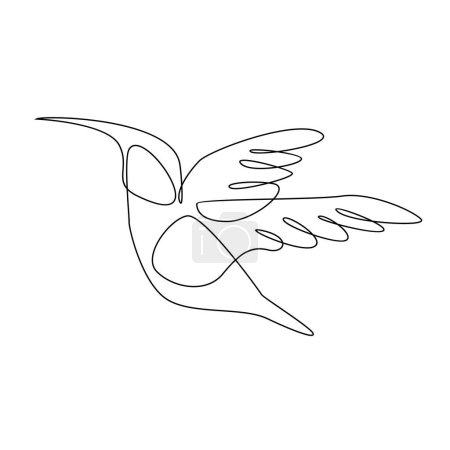 Ilustración de Plantilla de ilustración de línea de colibrí - Imagen libre de derechos