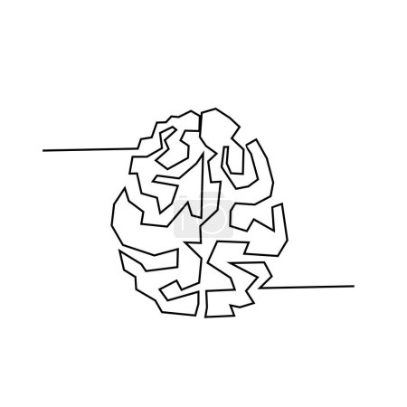 Ilustración de Mente Cerebro línea ilustración plantilla - Imagen libre de derechos