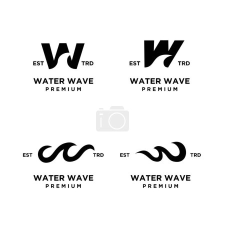 Illustration for W letter water initial design template illustration - Royalty Free Image