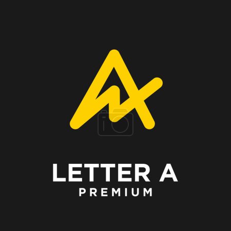 Illustration for A letter abstract logo design illustration template - Royalty Free Image