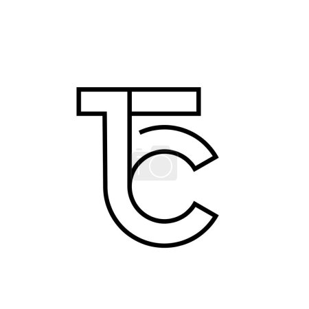 Ilustración de Plantilla de ilustración de diseño de icono de letra ct tc - Imagen libre de derechos