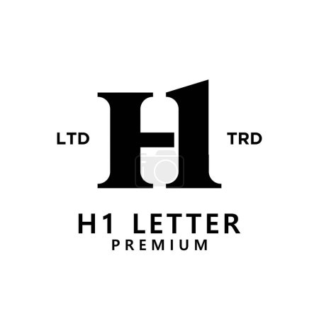 H 1 Buchstabe Logo-Symbol-Design-Vorlage