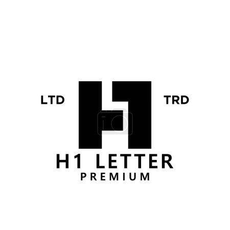 H 1 Buchstabe Logo-Symbol-Design-Vorlage