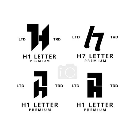Téléchargez les illustrations : Modèle de conception d'icône logo lettre h7 - en licence libre de droit