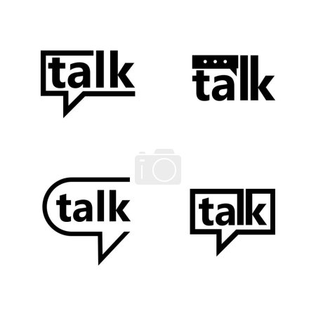 Téléchargez les illustrations : Talk parole chat lettre logo icône conception modèle - en licence libre de droit