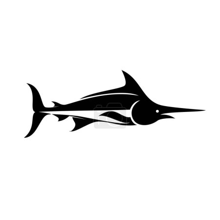 Téléchargez les illustrations : Icône silhouette poisson Marlin design - en licence libre de droit
