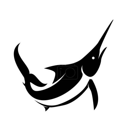 Téléchargez les illustrations : Icône silhouette poisson Marlin design - en licence libre de droit