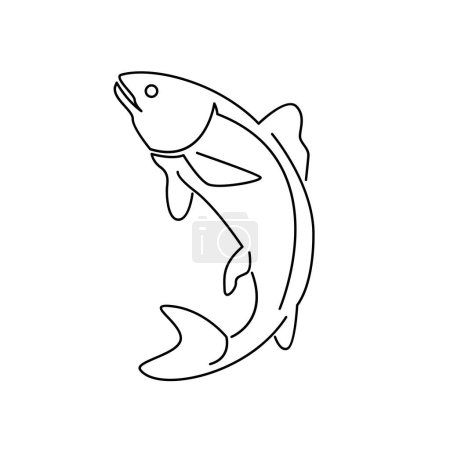 Illustration for Salmon Fish outline illustration template - Royalty Free Image
