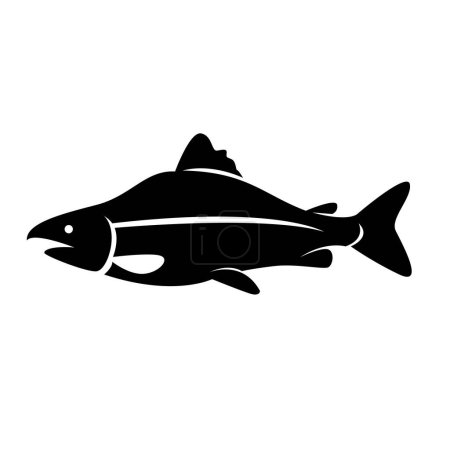 Illustration for Salmon fish silhouette icon design illustration template - Royalty Free Image