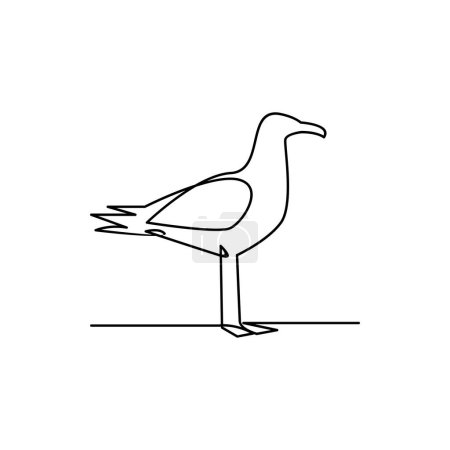 Illustration for Seagull single line icon design illustration template - Royalty Free Image
