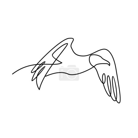 Ilustración de Plantilla de ilustración de diseño de icono de línea única gaviota - Imagen libre de derechos