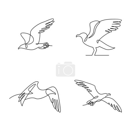 Illustration for Seagull single line icon design illustration template - Royalty Free Image