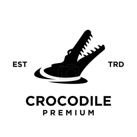 Téléchargez les illustrations : Modèle d'illustration de conception d'icône de crocodile - en licence libre de droit
