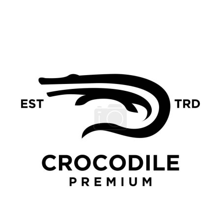 Plantilla ilustrativa de diseño de icono de cocodrilo