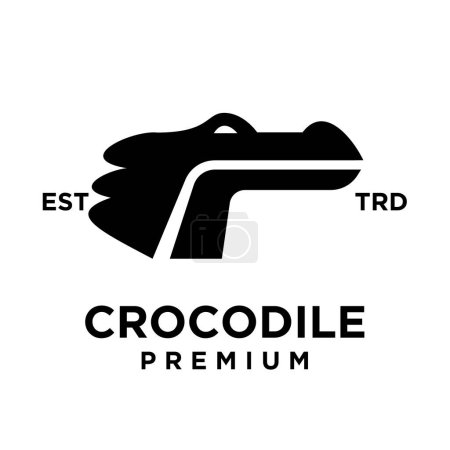 Modèle d'illustration de conception d'icône de crocodile